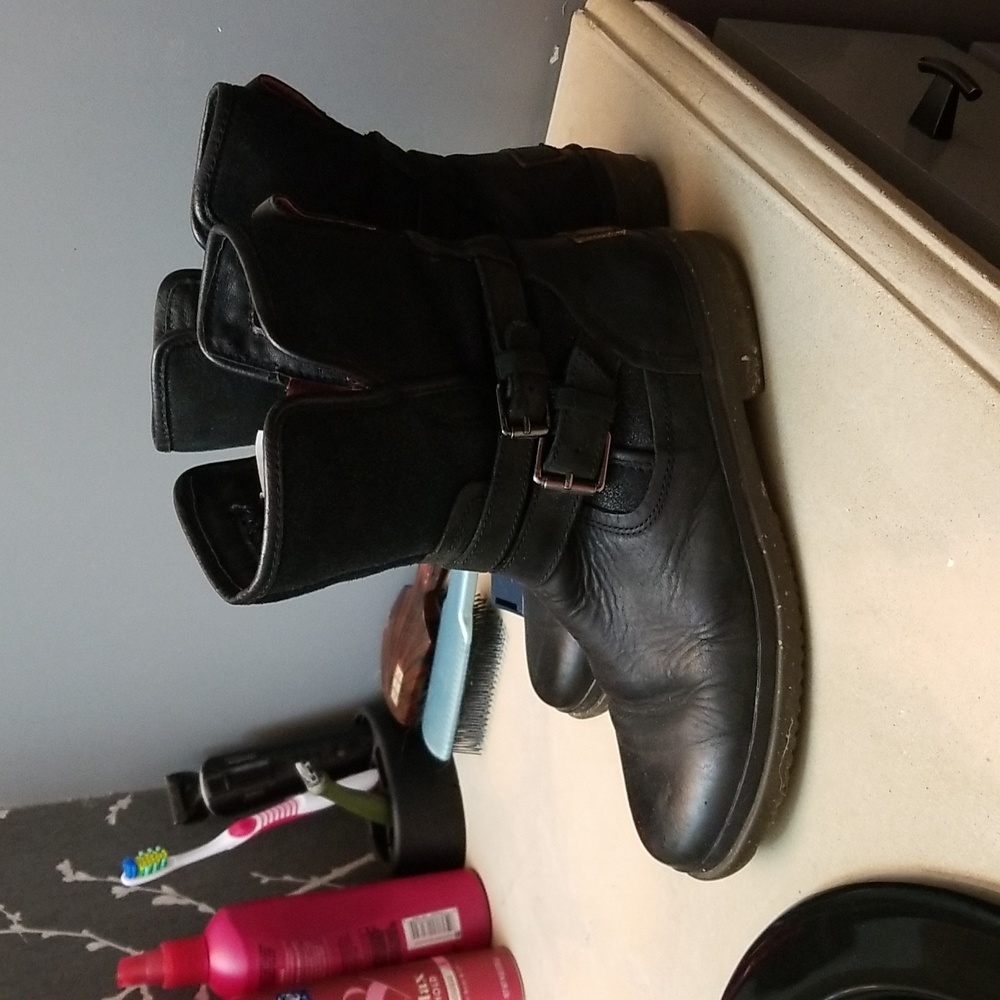 Black Ugg Biker style boots, sz 8